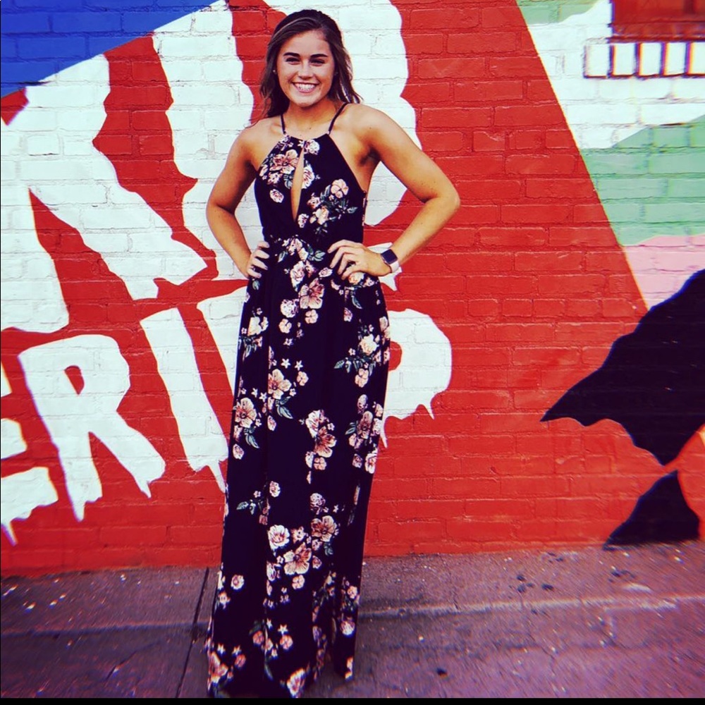floral floor-length dress